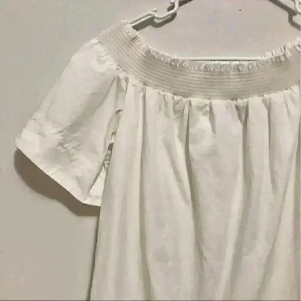 J crew white off the shoulder knee length dress in size 00